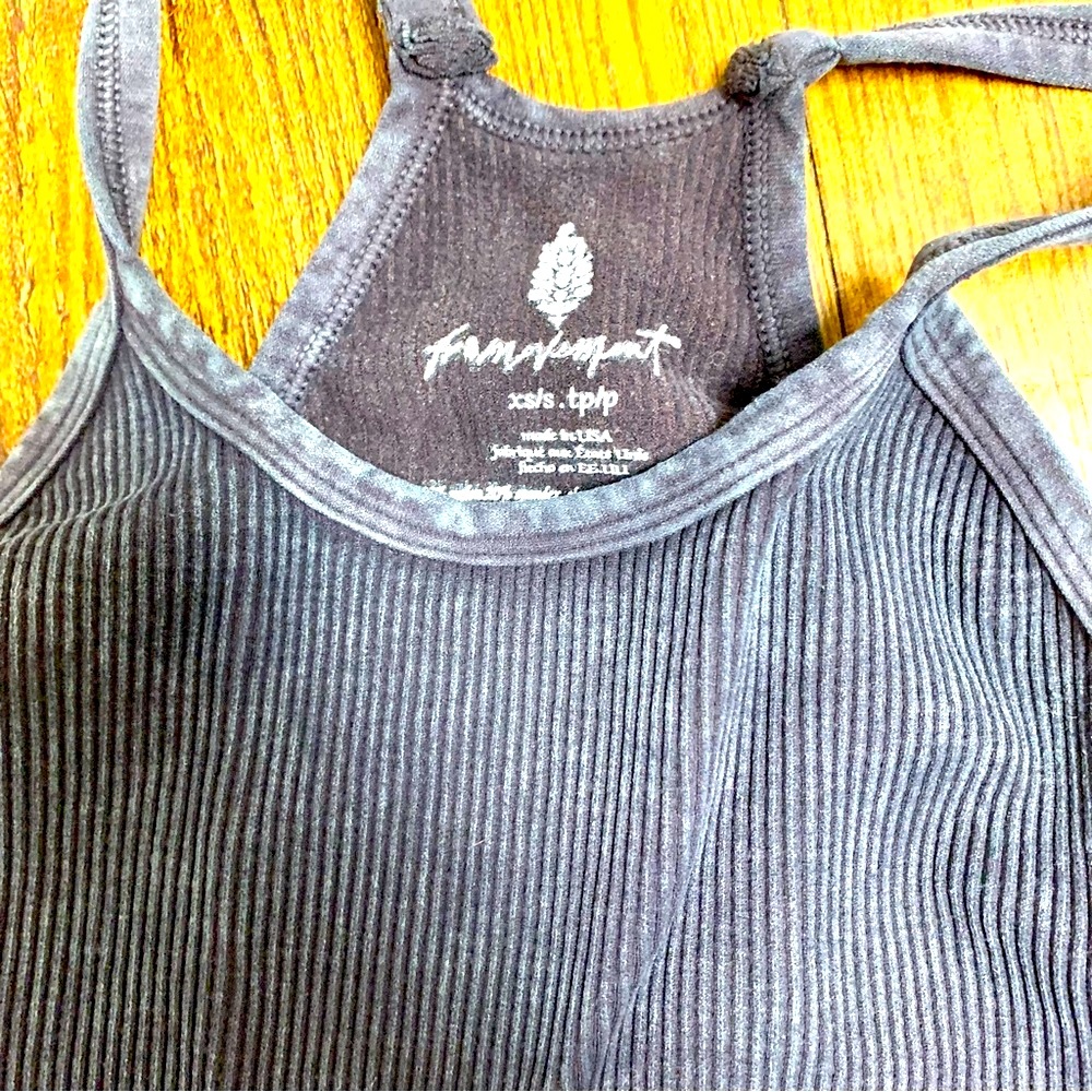 New Free People Washed Black Crop Top—**No exterior logo**